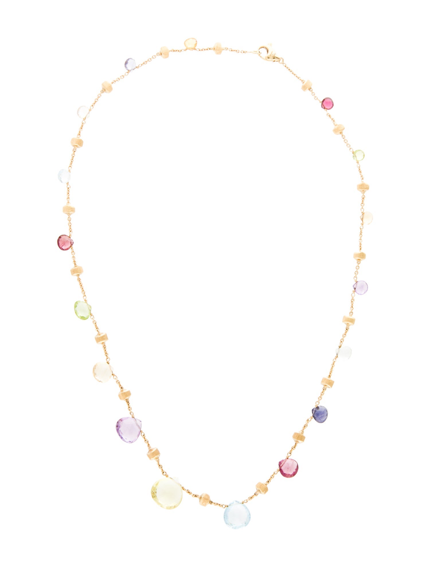 Marco Bicego 18K Multistone Paradise Graduated Station Necklace