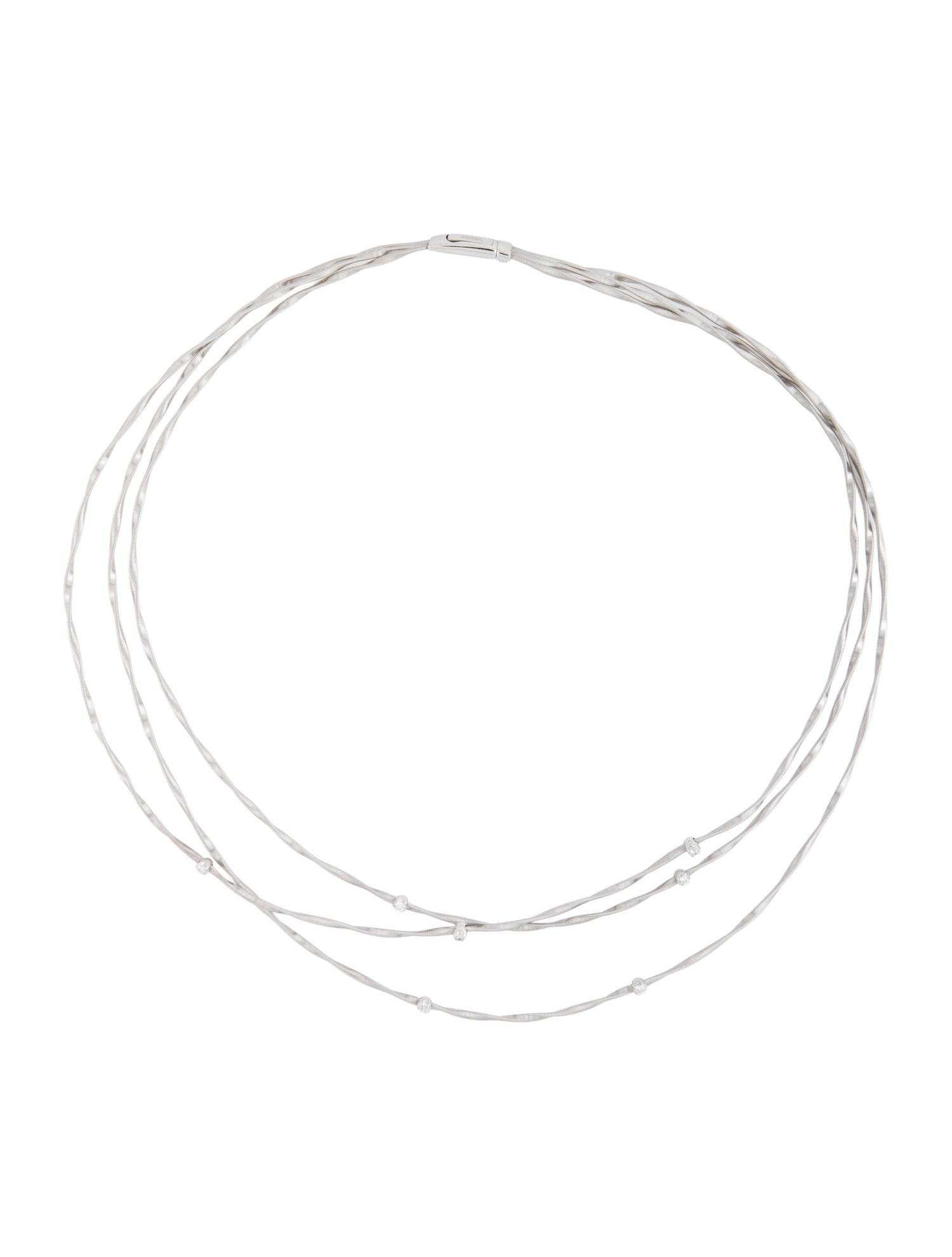 Marco Bicego 18K Diamond 3 Strand Marrakech Necklace