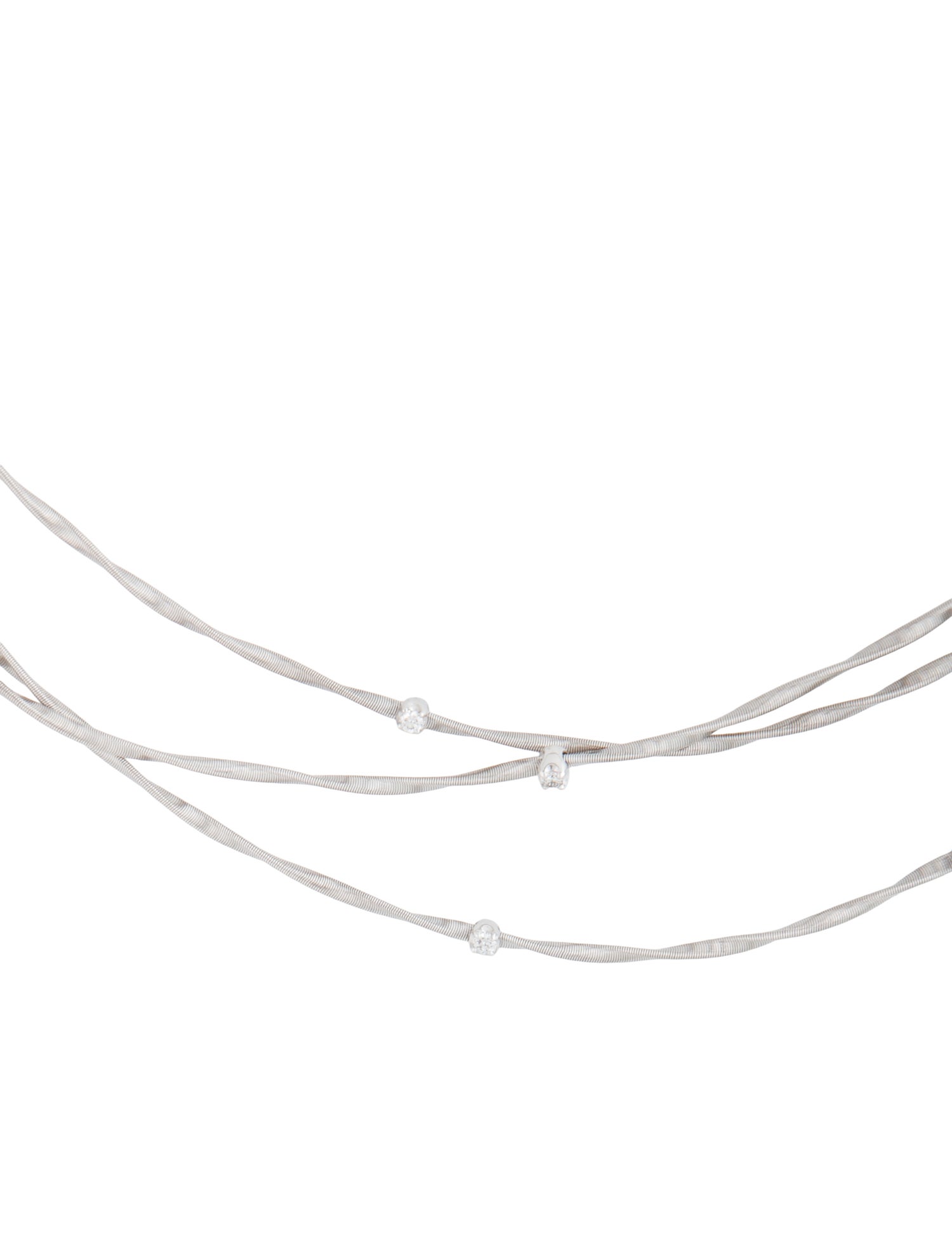 Marco Bicego 18K Diamond 3 Strand Marrakech Necklace
