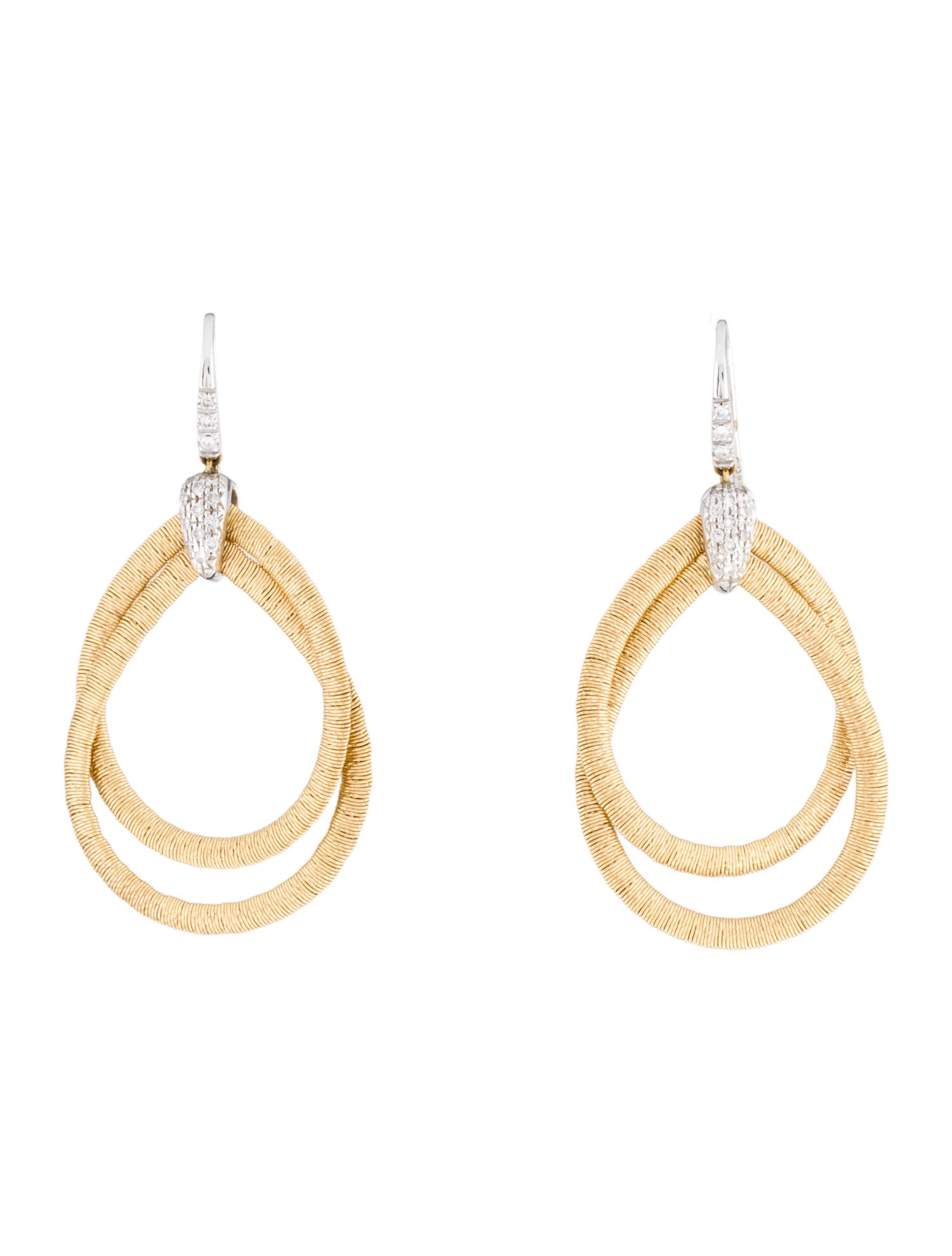 Marco Bicego 18K Diamond Cairo Woven Drop Earrings