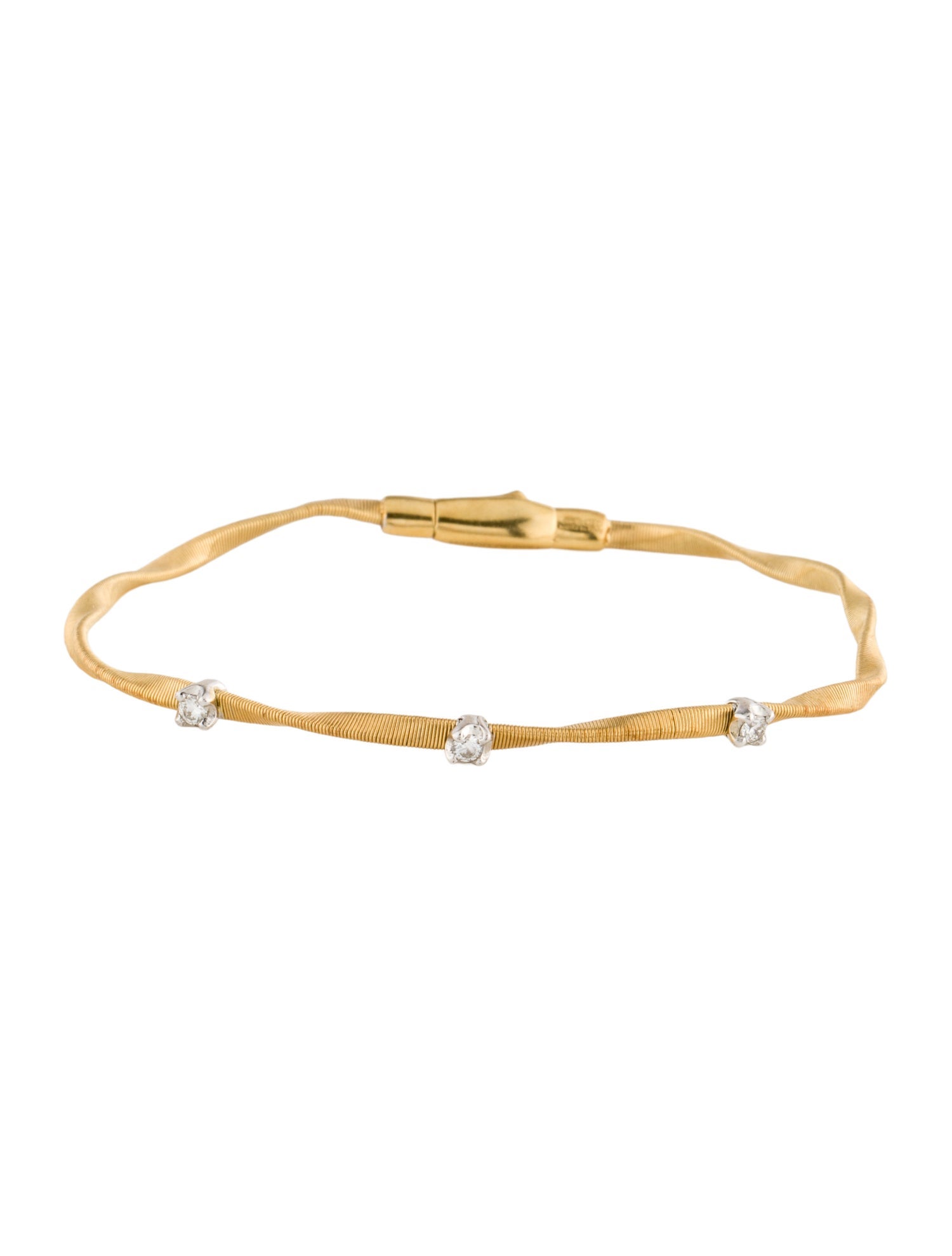 Marco Bicego 18K Diamond Twisted Coil Bracelet