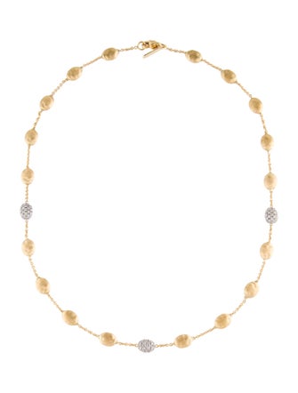 Marco Bicego 18K Diamond Siviglia Bean Station Necklace