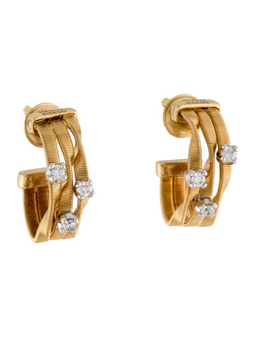 Marco Bicego 18K Diamond Goa Coil Triple Twisted Hoop Earrings