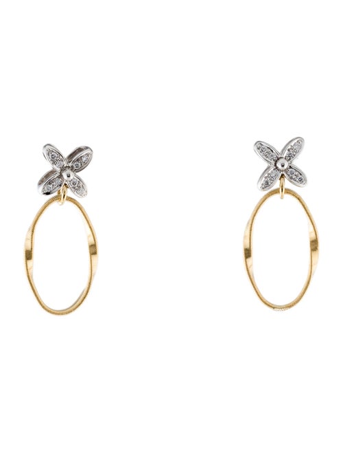 Marco Bicego 18K Diamond Marrakech Onde Diamond Flower Drop Earrings