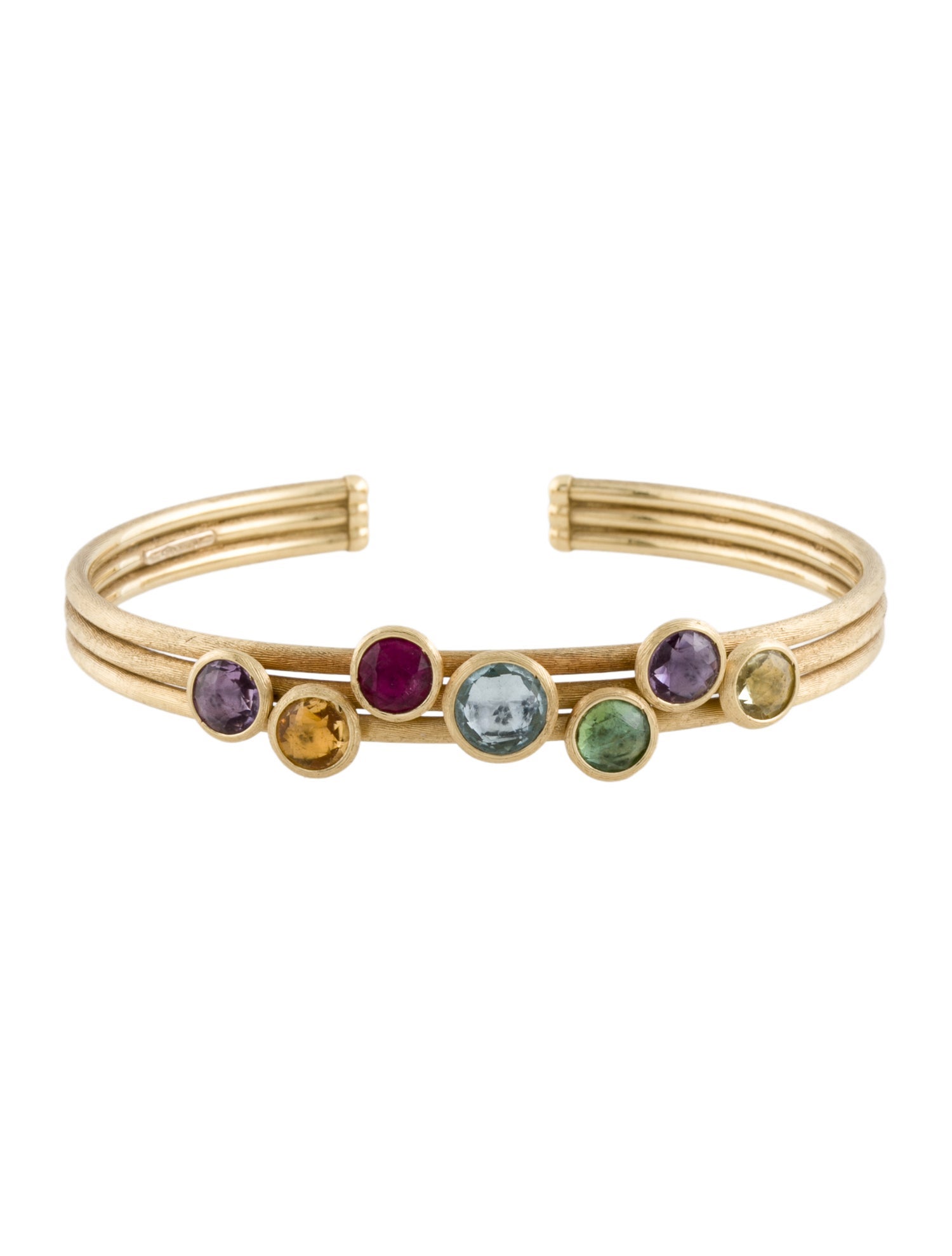 Marco Bicego 18K Multistone Jaipur Color Three Row Bracelet