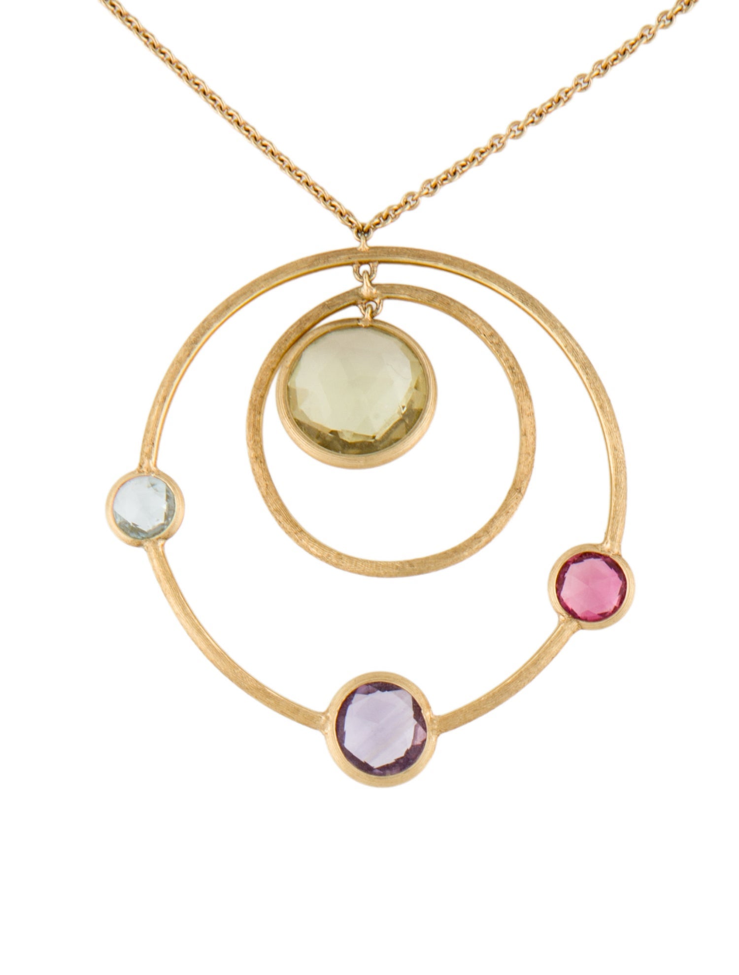 Marco Bicego 18K Multistone Jaipur Double Circle Pendant Necklace