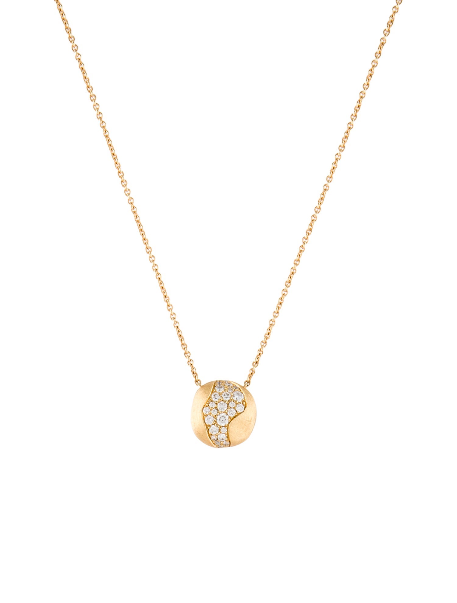 Marco Bicego 18K Diamond Africa Boule Pendant Necklace