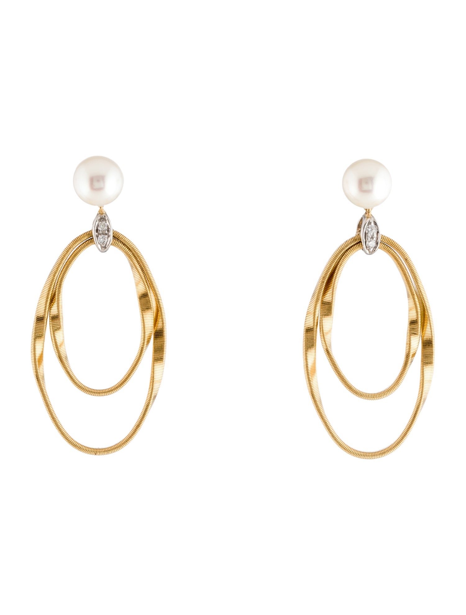 Marco Bicego 18K Pearl & Diamond Marrakech Onde Earrings