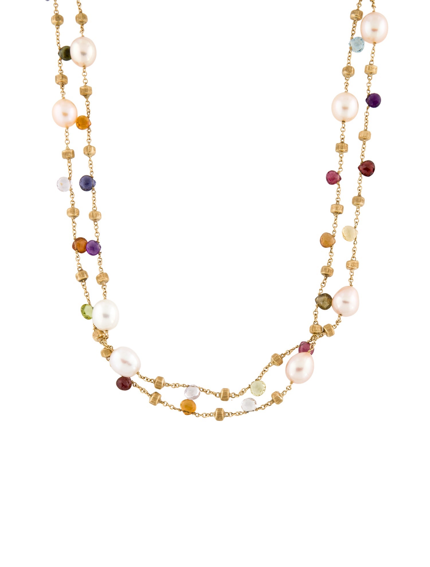 Marco Bicego 18K Pearl & Multistone Paradise Necklace