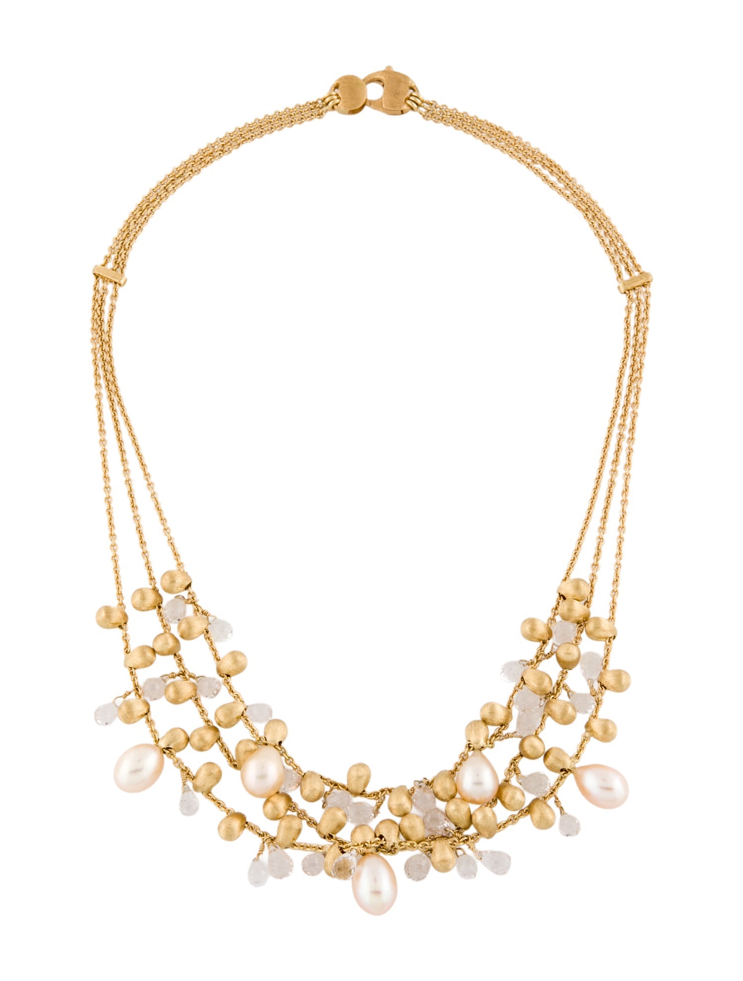 Marco Bicego 18K Goshenite & Pearl Multistrand Necklace