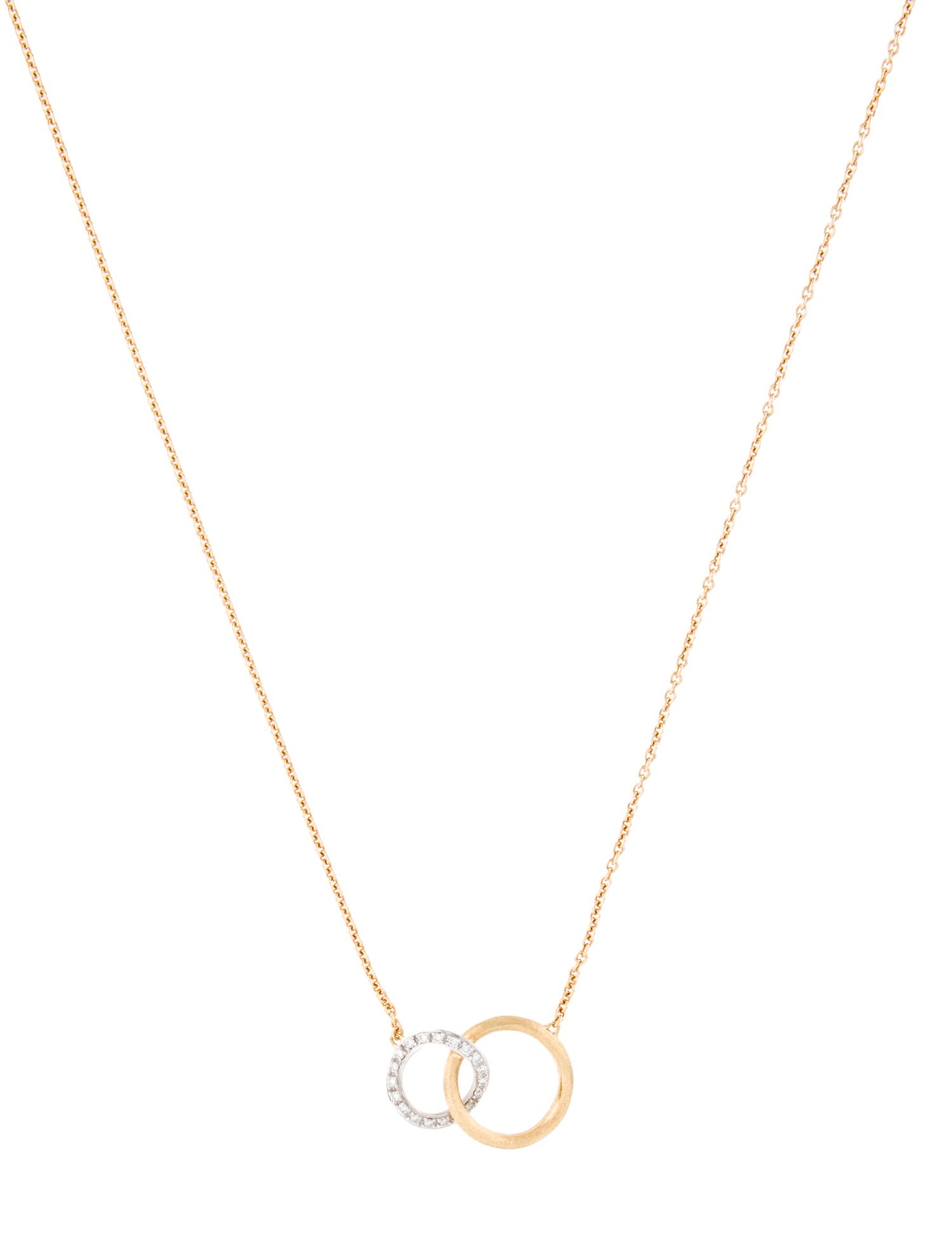 Marco Bicego 18K Mixed Link Diamond Pendant Necklace