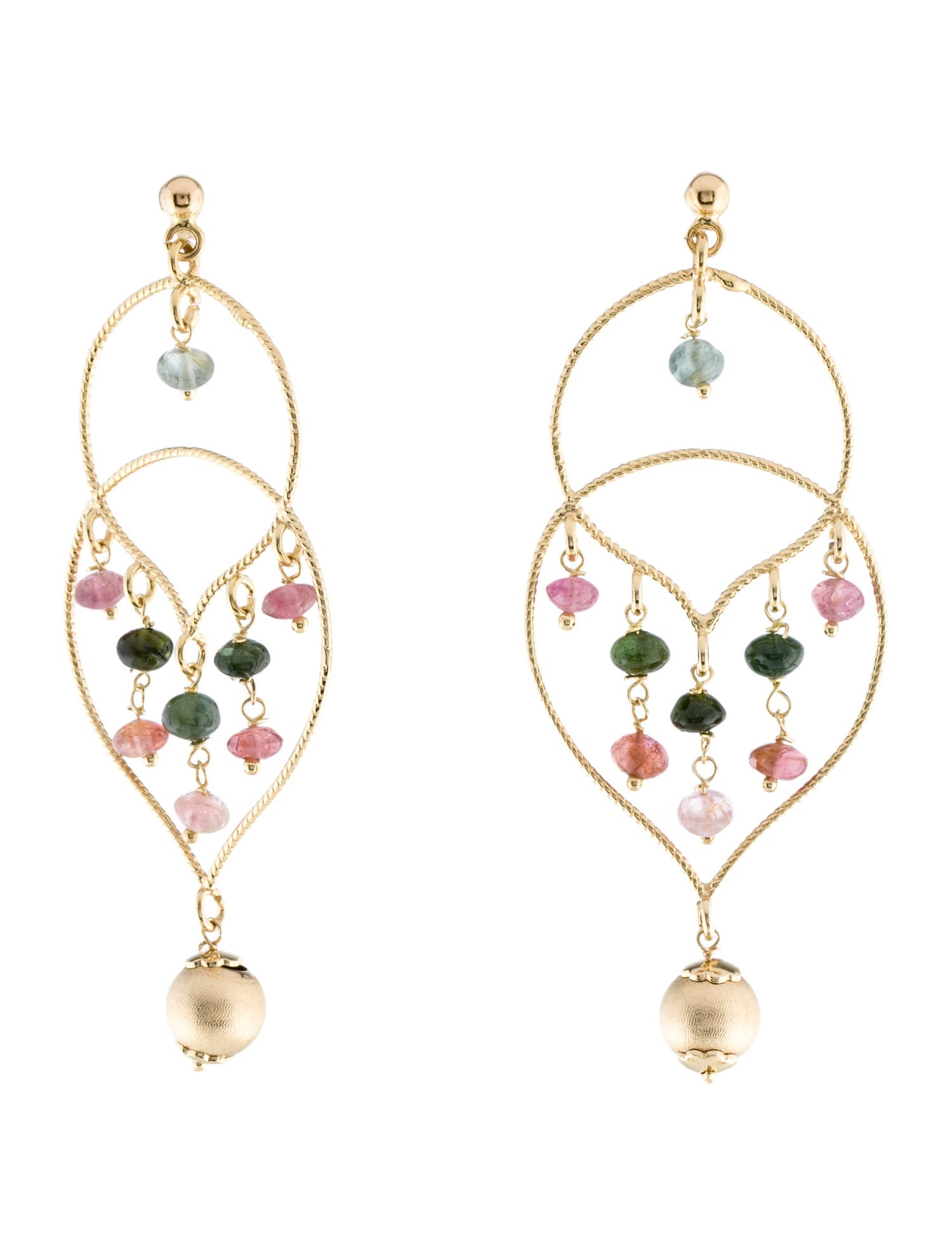Earrings 14K Tourmaline Chandelier