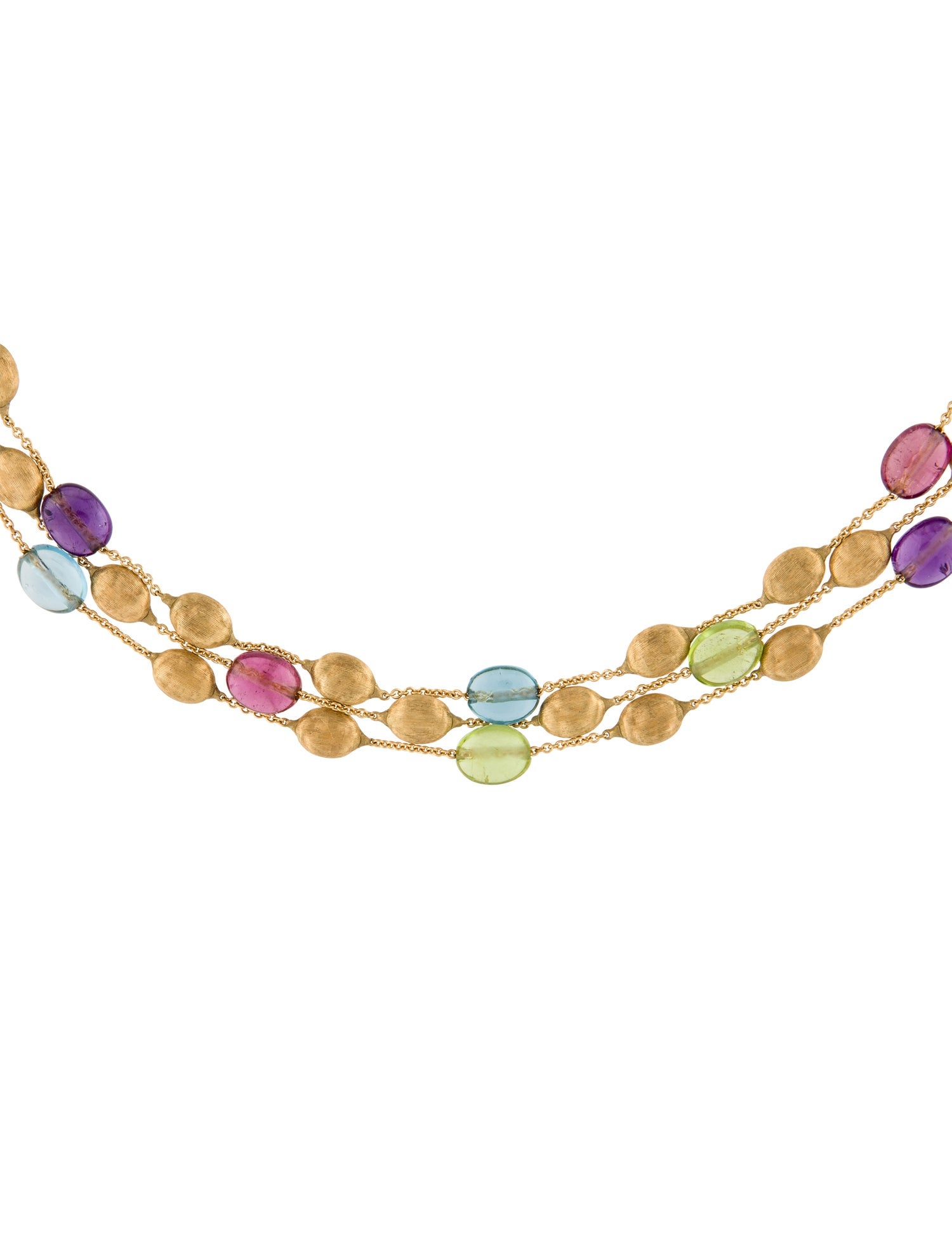Marco Bicego 18K Multistone Triple Strand Necklace