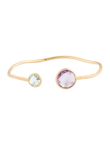 Pre-owned Marco Bicego 18k Amethyst & Topaz Cuff Bracelet, 6.5" In Multi