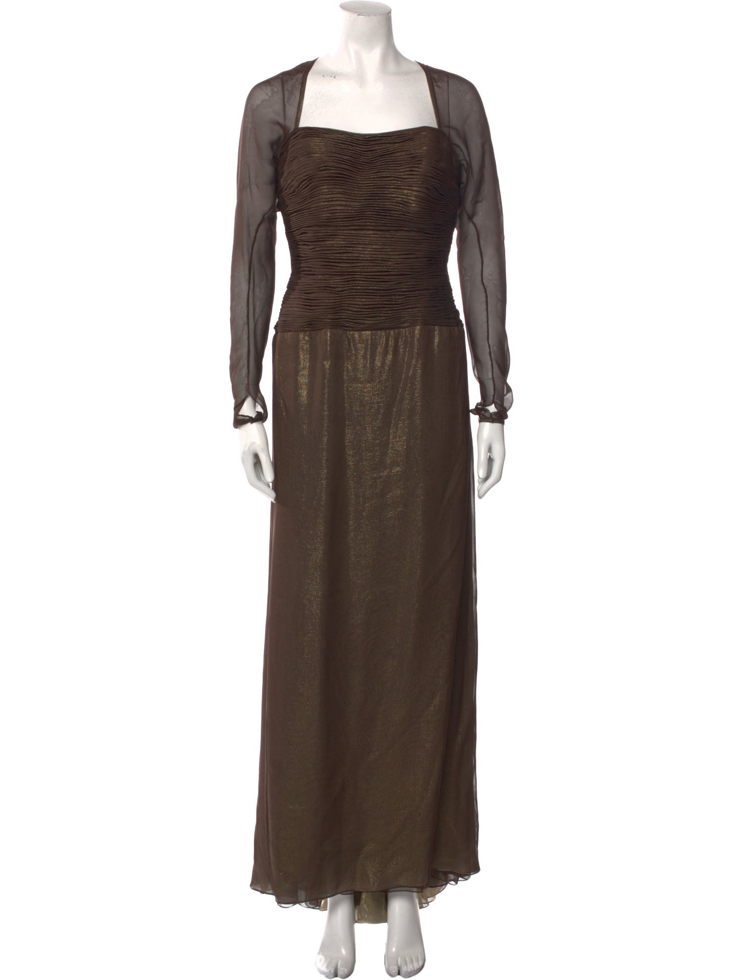 Michael Casey Square Neckline Long Dress