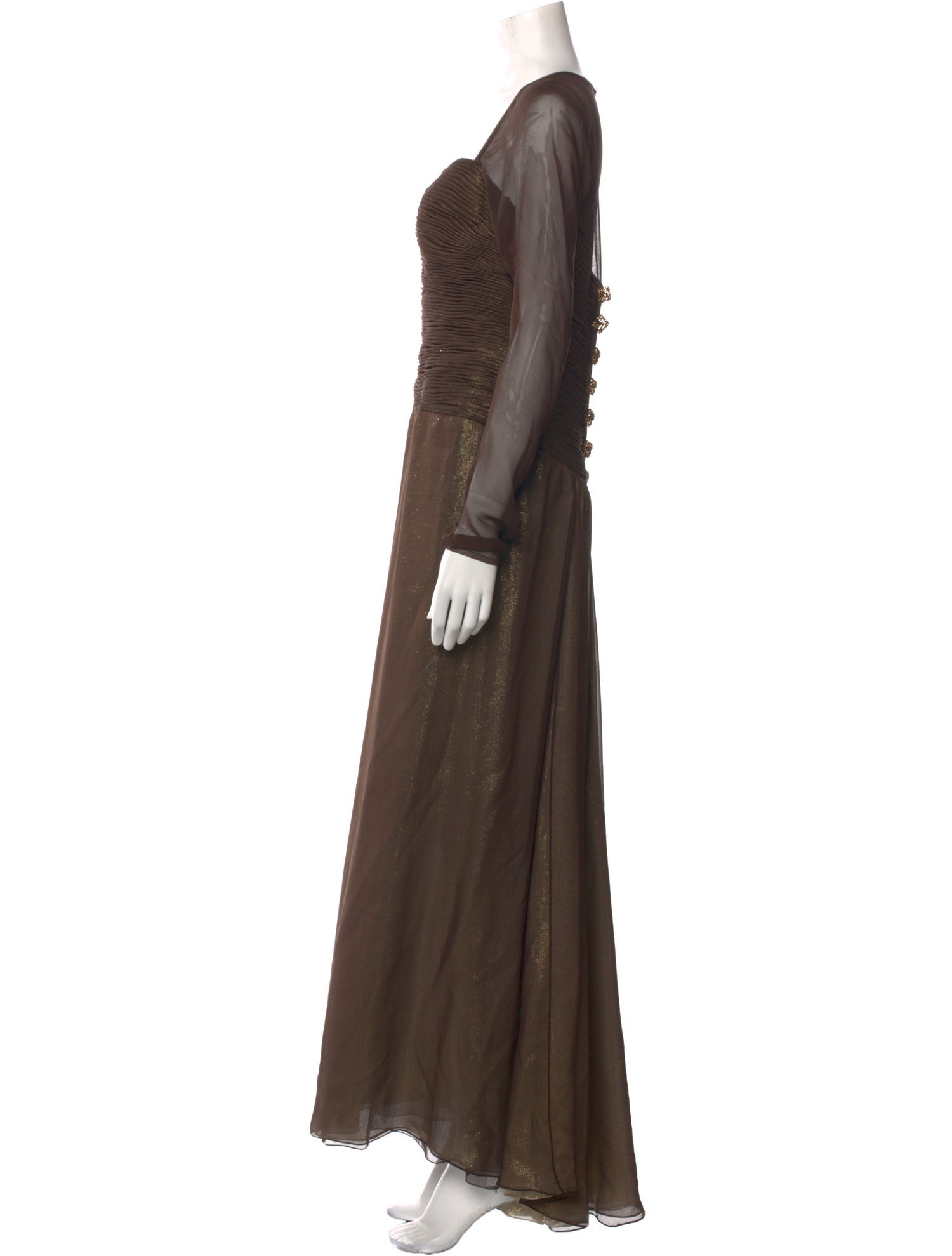 Michael Casey Square Neckline Long Dress