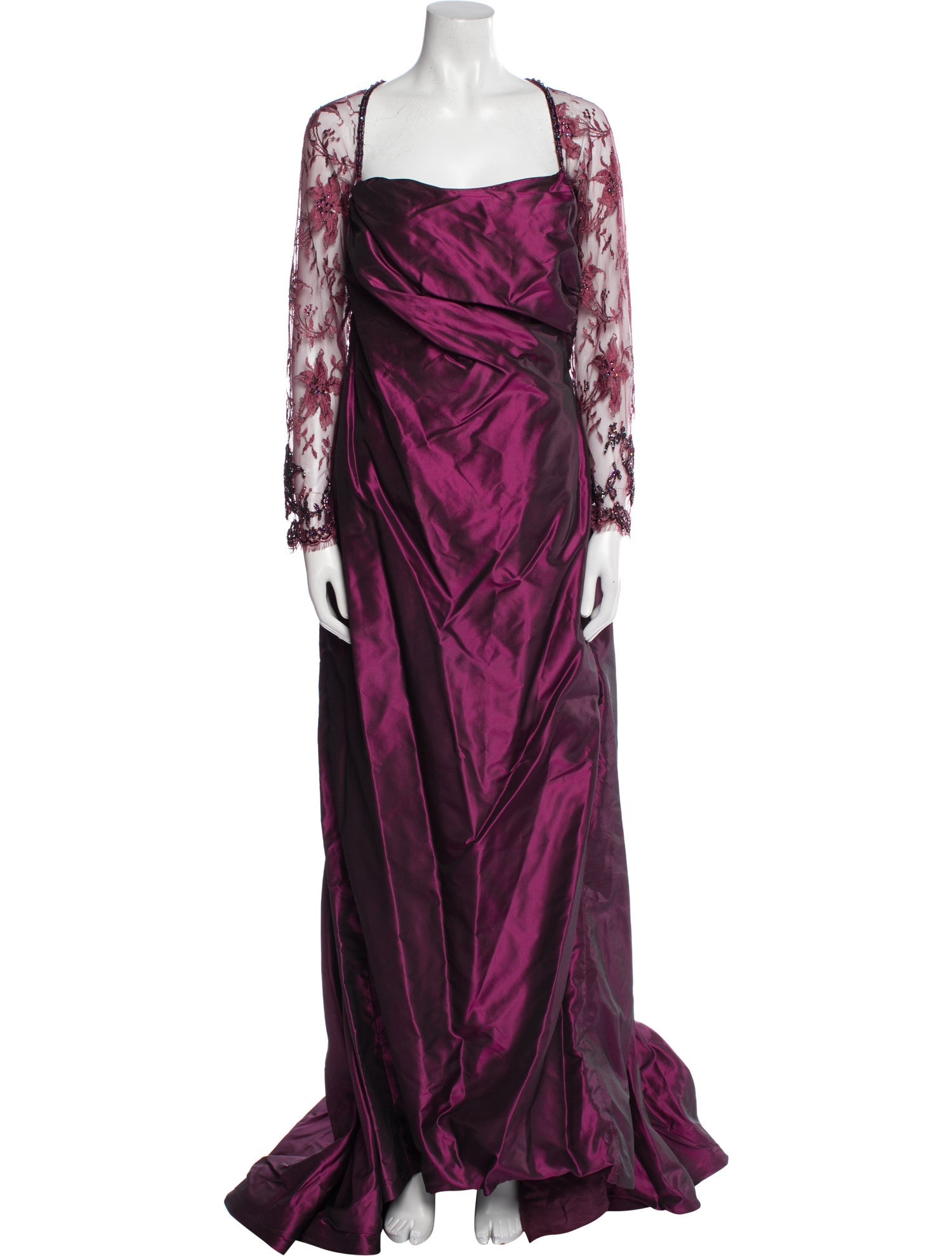 Michael Casey Square Neckline Long Dress