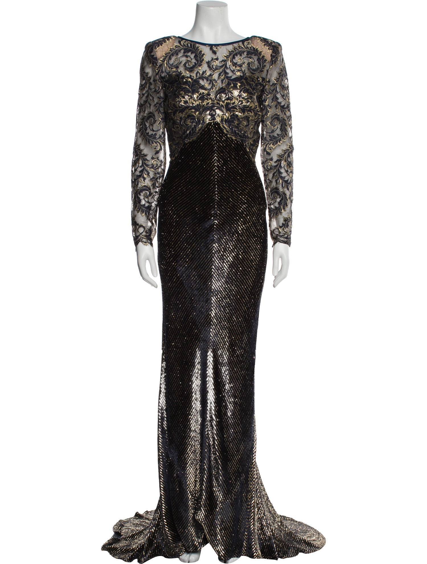 Michael Casey Bateau Neckline Long Dress