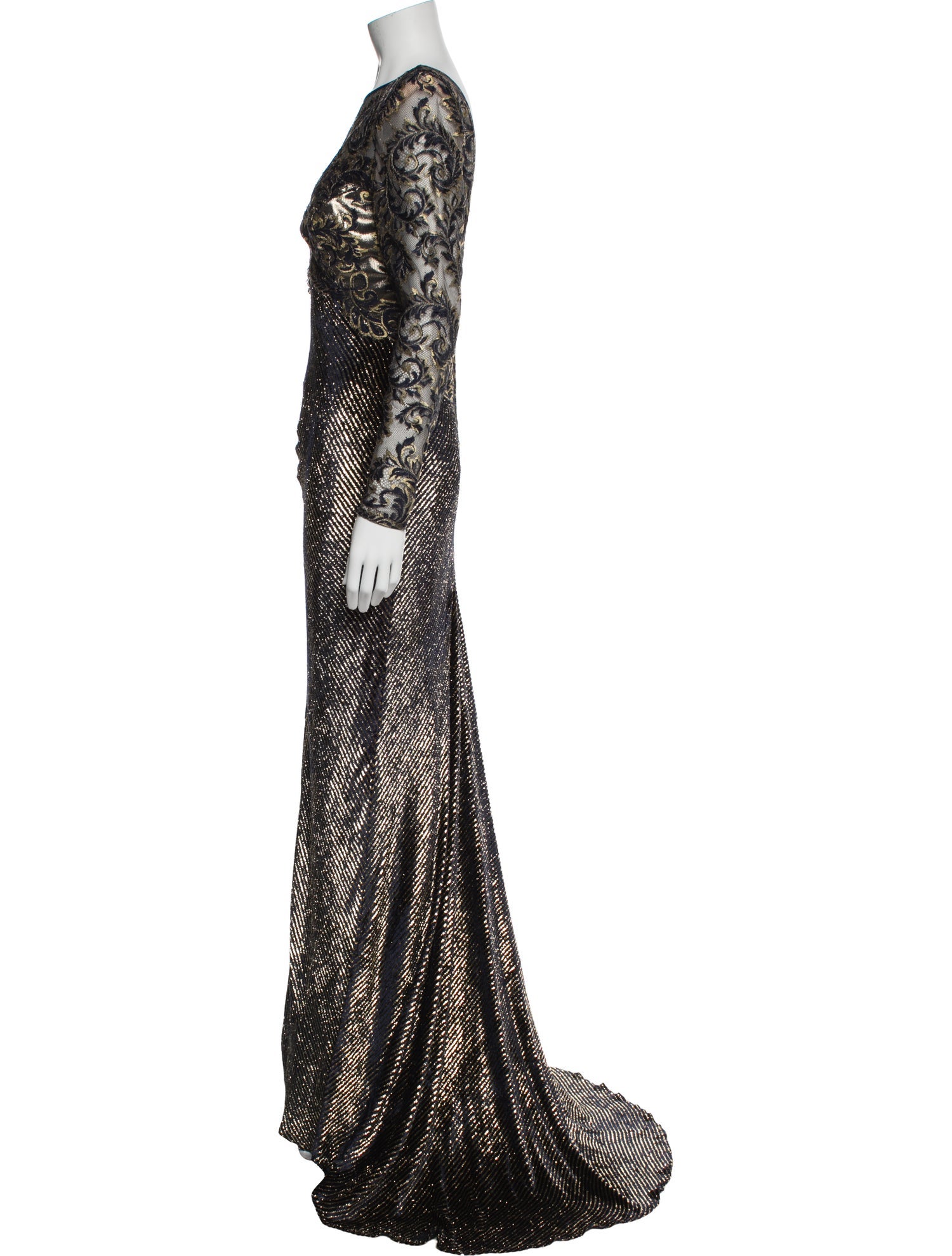 Michael Casey Bateau Neckline Long Dress