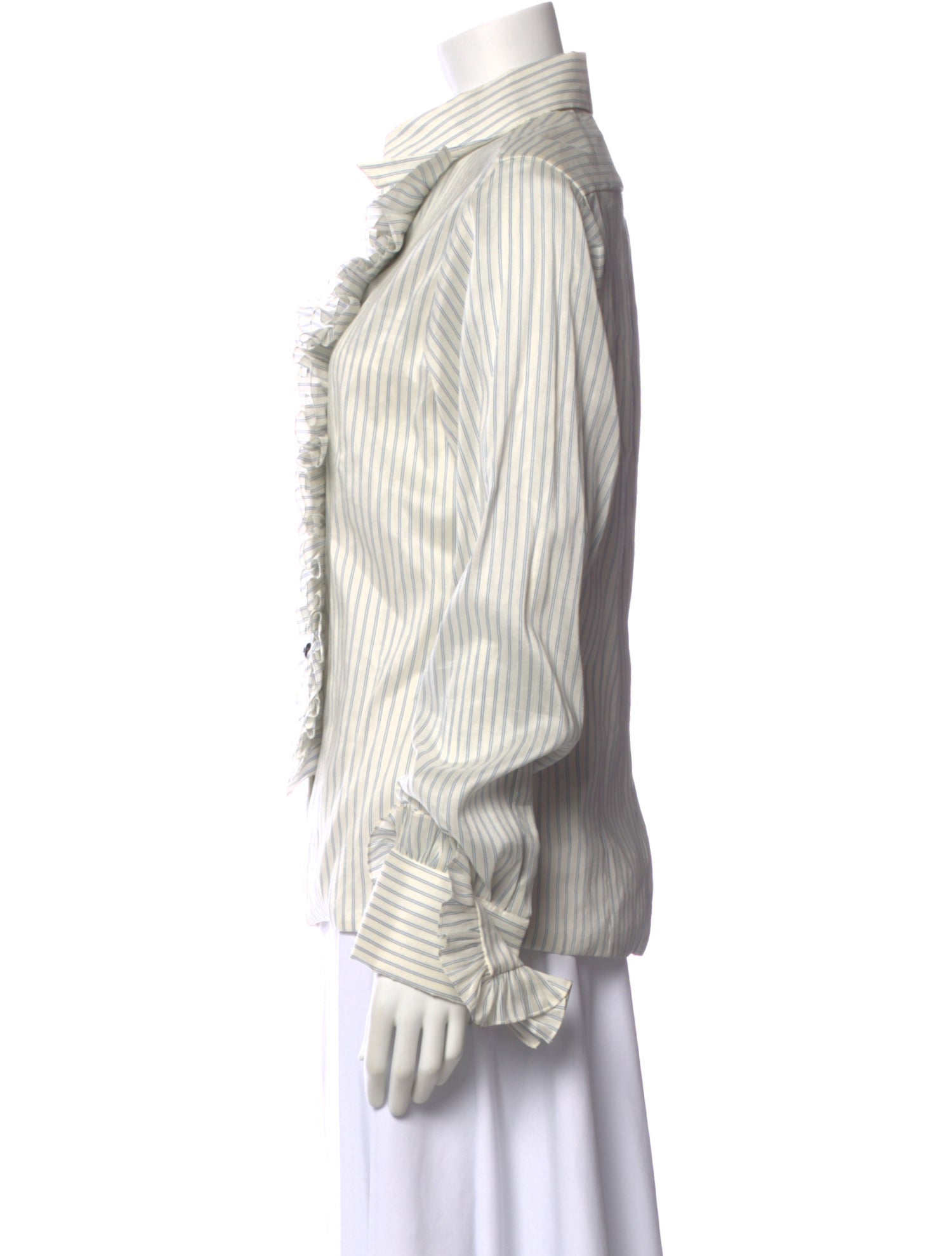 Michael Casey Striped Long Sleeve Blouse