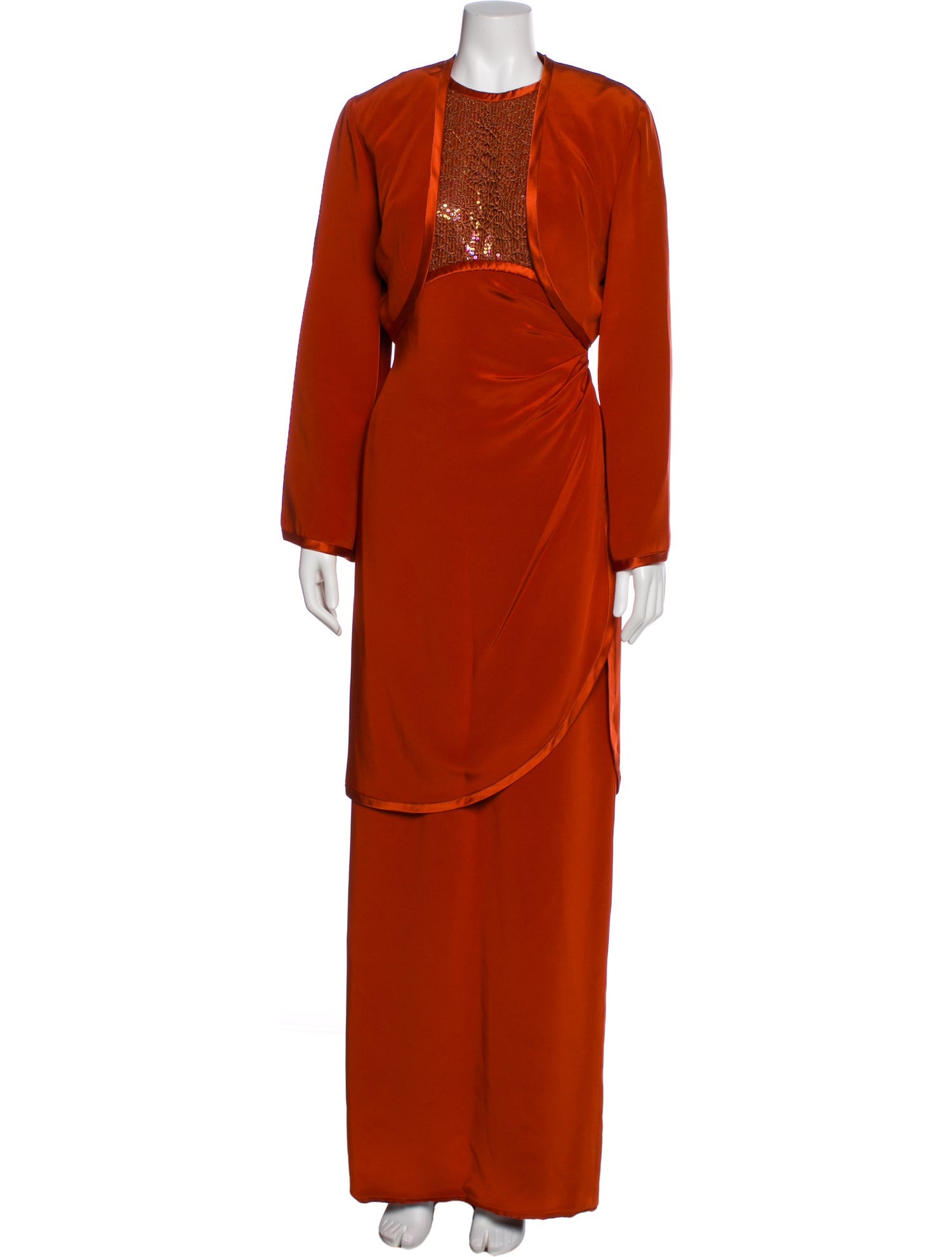 Michael Casey Sequin Embellishments Dress Set