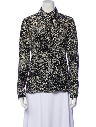 Michael Kors Collection Silk Printed Button-Up Top