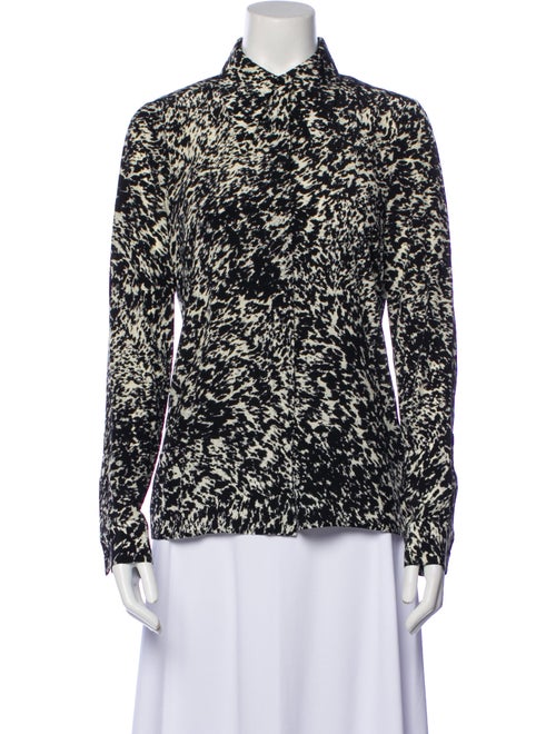 Michael Kors Collection Silk Printed Button-Up Top