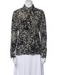 Michael Kors Collection Silk Printed Button-Up Top