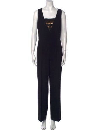 Michael Kors Collection Virgin Wool Square Neckline Jumpsuit