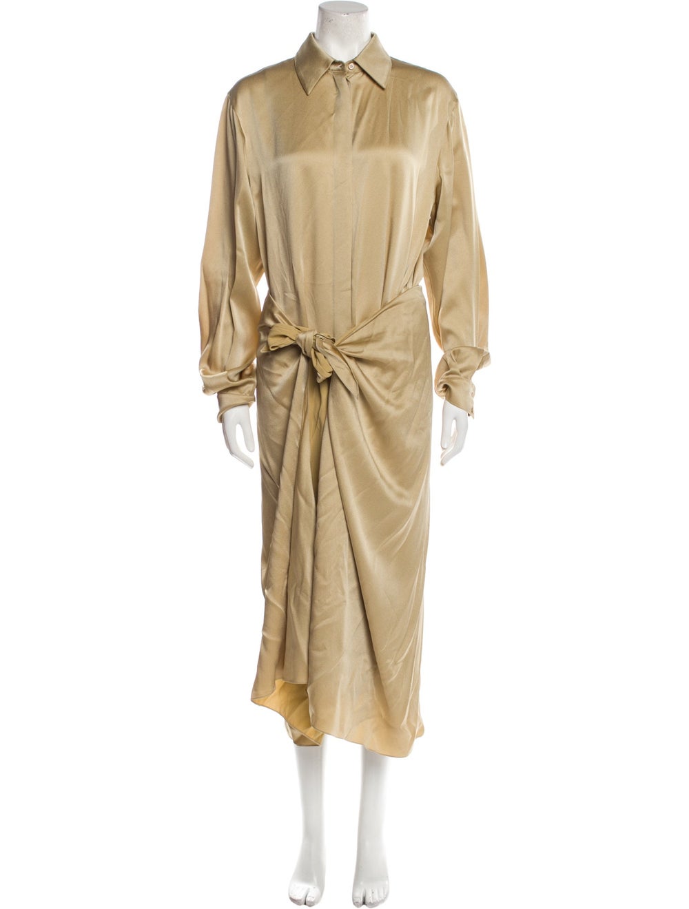 Michael Kors Collection Shirtdress Neutrals Long Sleeve with Collar
