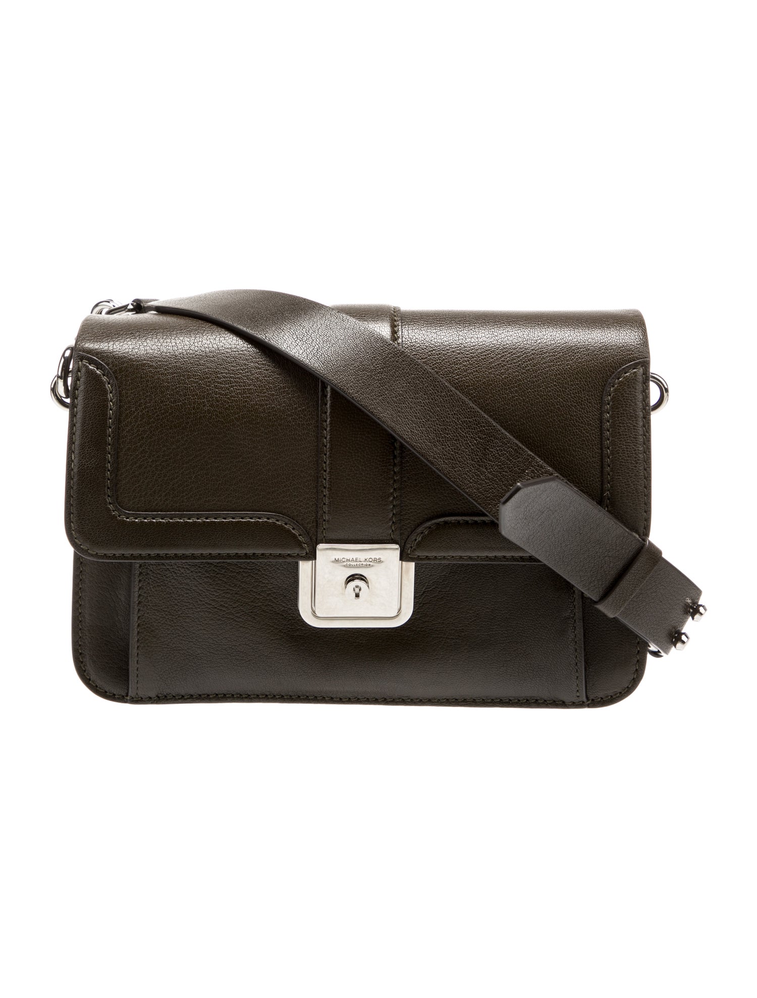 Michael Kors Collection Leather Chain-Linked Shoulder Bag - Brown
