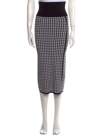 Michael Kors Collection Plaid Print Midi Length Skirt