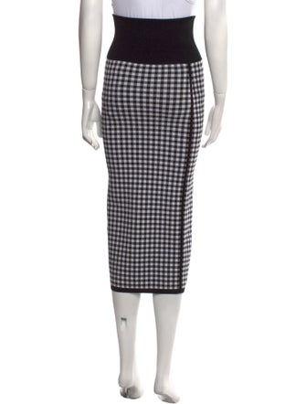 Michael Kors Collection Plaid Print Midi Length Skirt