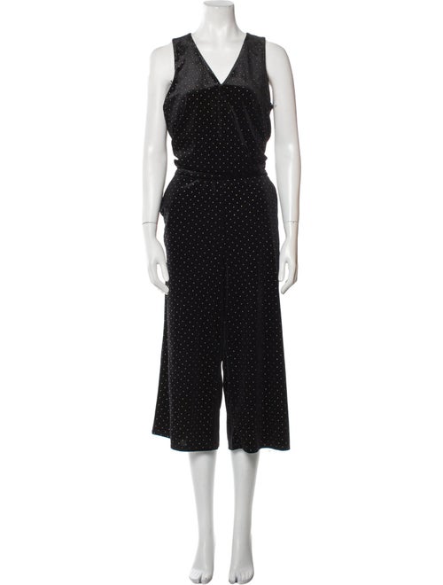 Michael Kors Collection Polka Dot Print V-Neck Jumpsuit