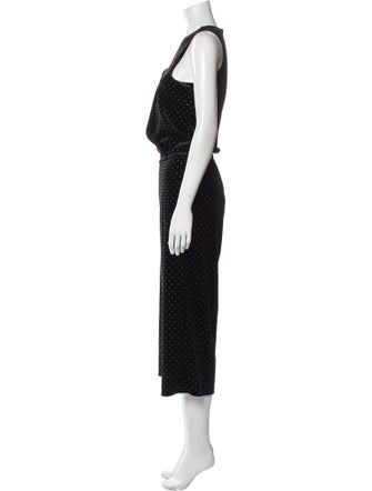 Michael Kors Collection Polka Dot Print V-Neck Jumpsuit