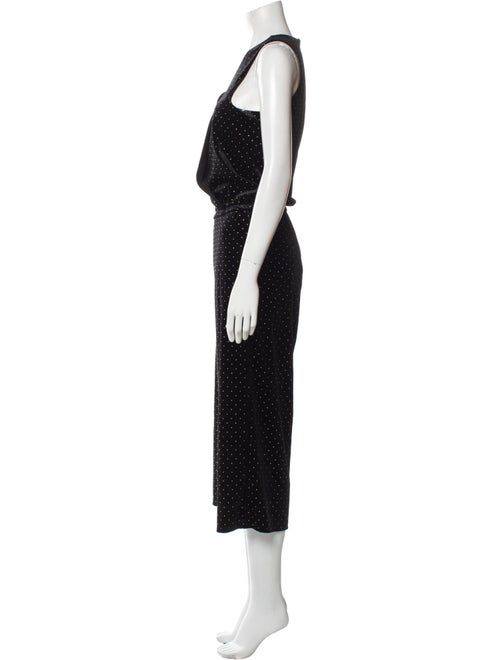 Michael Kors Collection Polka Dot Print V-Neck Jumpsuit