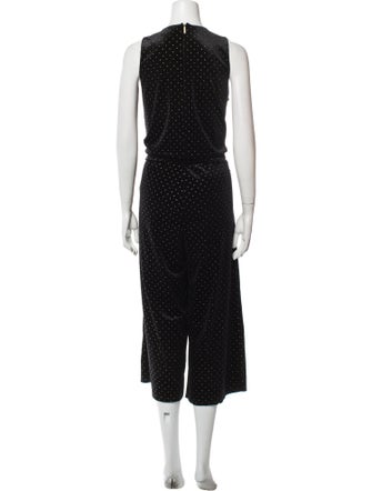 Michael Kors Collection Polka Dot Print V-Neck Jumpsuit
