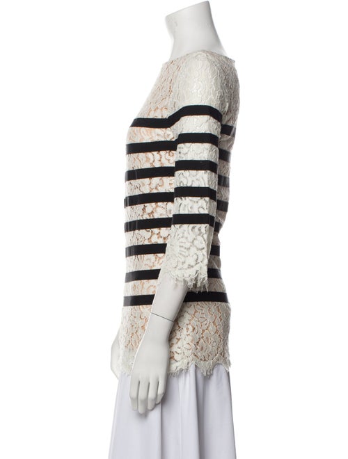 Michael Kors Collection Lace Pattern Bateau Neckline Blouse