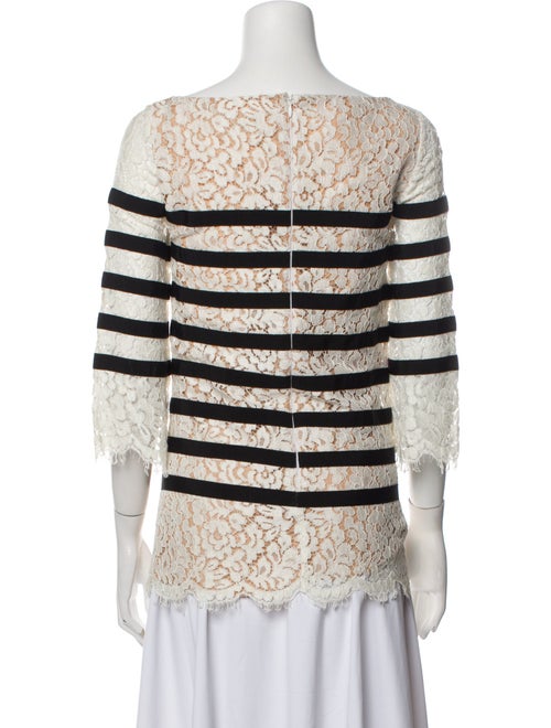 Michael Kors Collection Lace Pattern Bateau Neckline Blouse