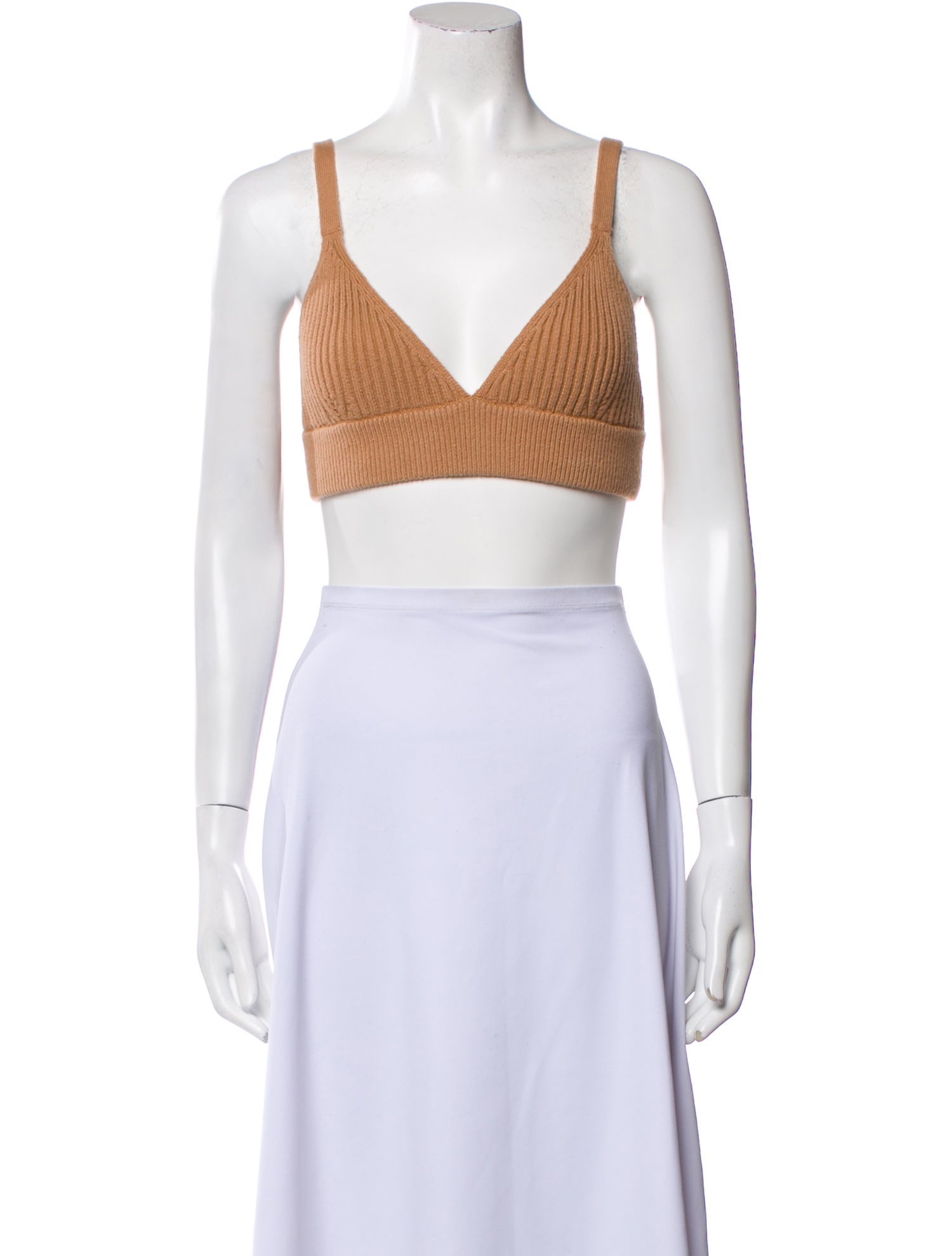 Michael Kors Collection Cashmere V-Neck Crop Top