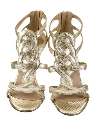 Michael Kors Collection Leather T-Strap Sandals