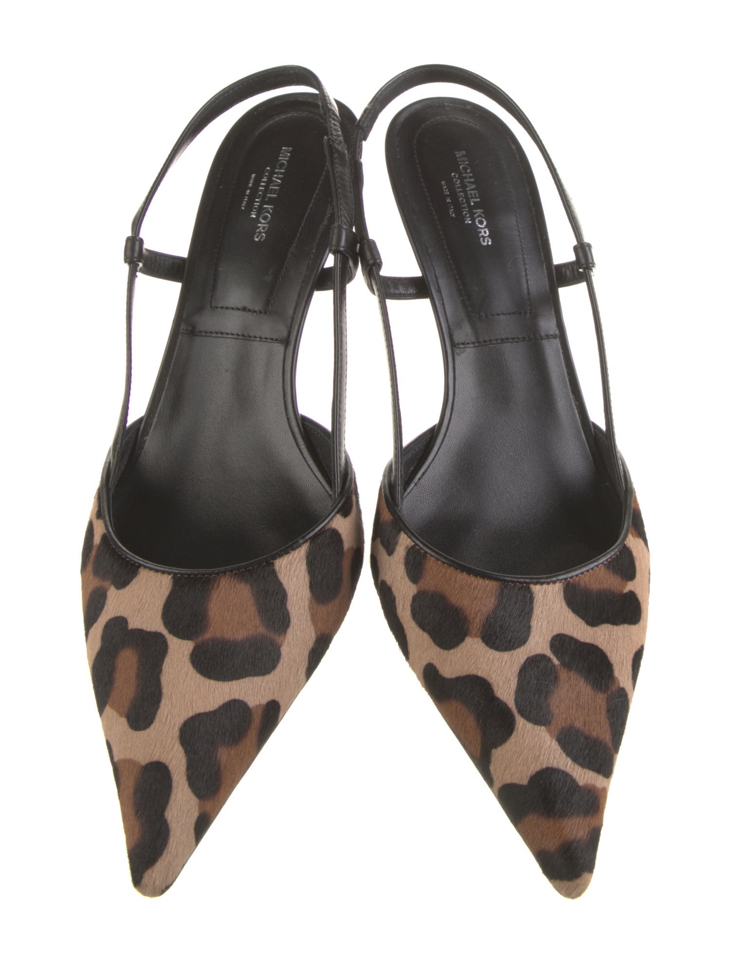 Michael Kors Collection Ponyhair Animal Print Slingback Pumps