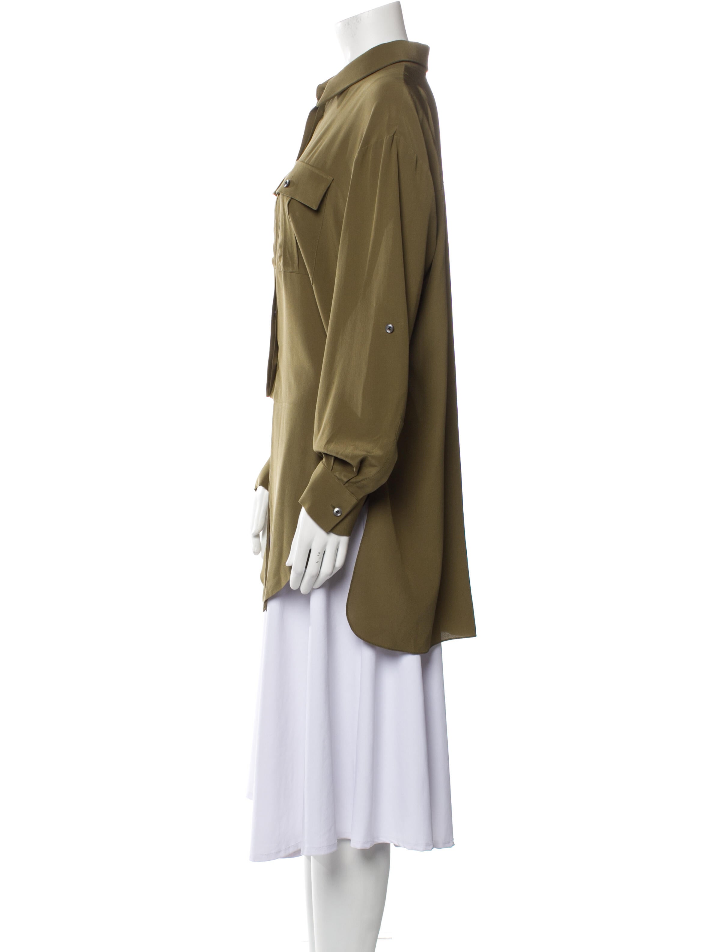 Michael Kors Collection Silk Long Sleeve Tunic