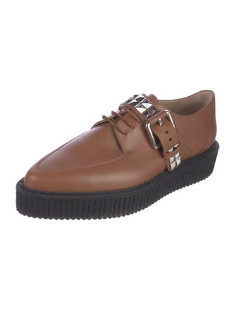 Michael Kors Collection Leather Studded Accents Oxfords