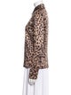 Michael Kors Collection Silk Animal Print Button-Up Top