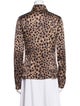 Michael Kors Collection Silk Animal Print Button-Up Top