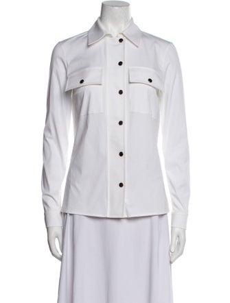 Michael Kors Collection Long Sleeve Button-Up Top