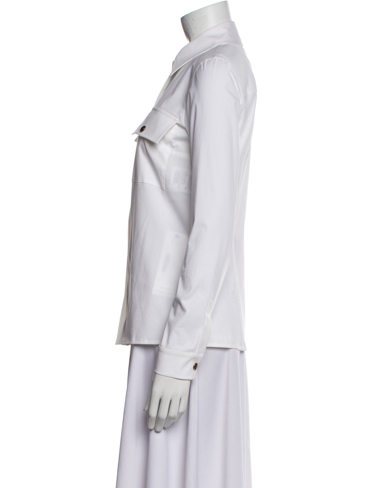 Michael Kors Collection Long Sleeve Button-Up Top