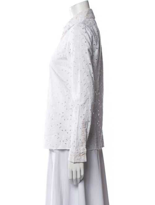 Michael Kors Collection Floral Print Long Sleeve Button-Up Top