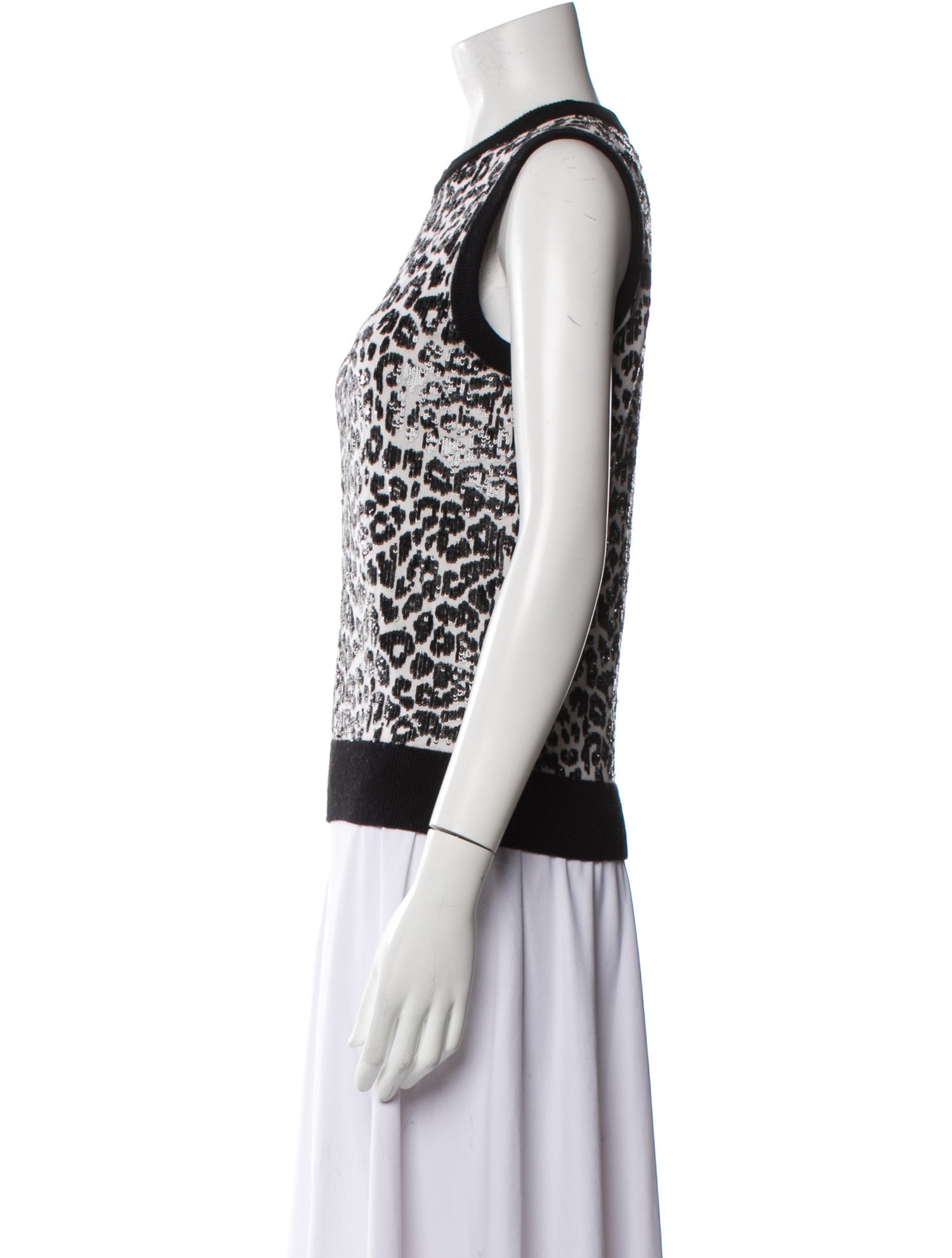 Michael Kors Collection Cashmere Animal Print Top w/ Tags